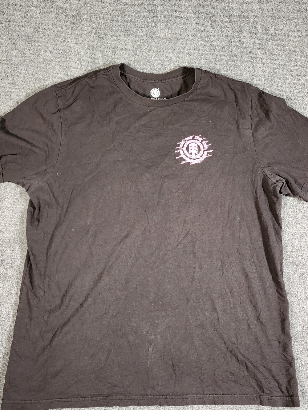 Element Men's XLBrown T-Shirt Pink Logo Crew Neck Short Sleeve Cotton y2k skater